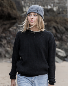 SKOMER FISHERMAN KNIT JUMPER / Black